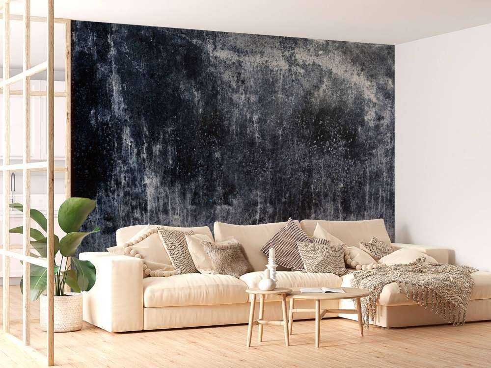 Alte verwitterte blaue Wand