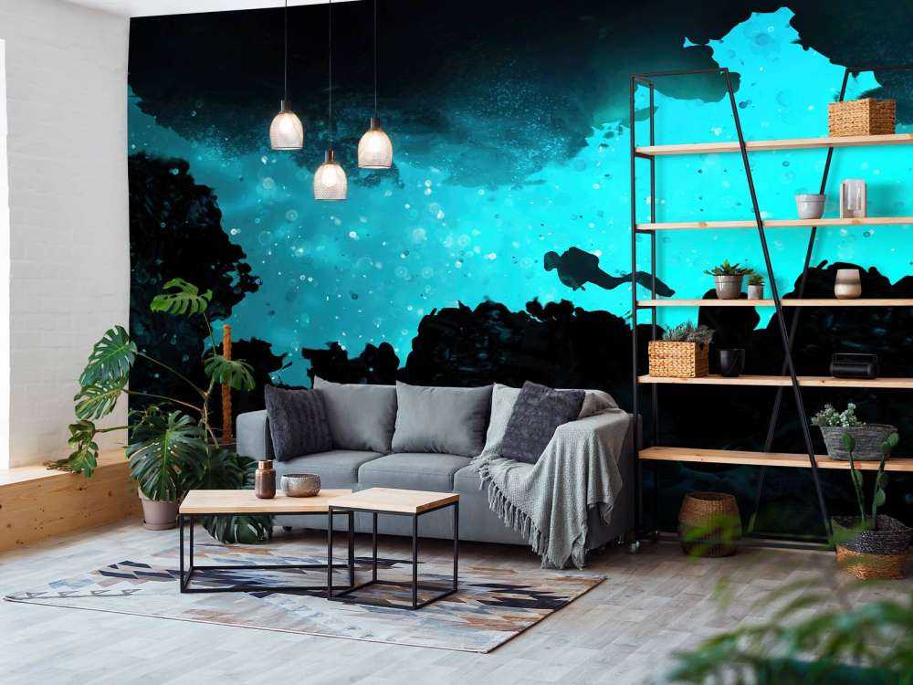 Enge Höhle mit Taucher