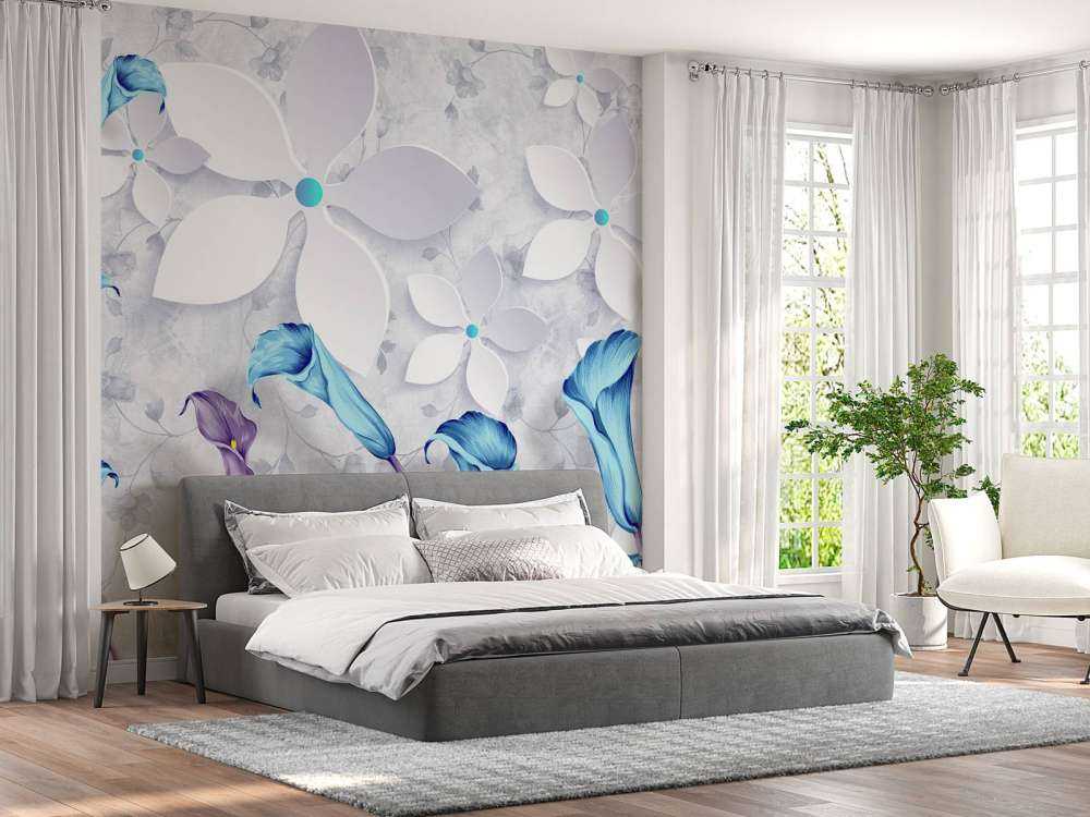 Blaue weiße Blumen