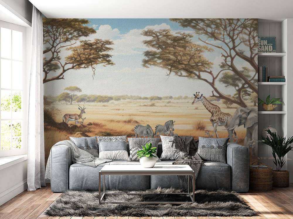 Safari-Landschaft in Farbe