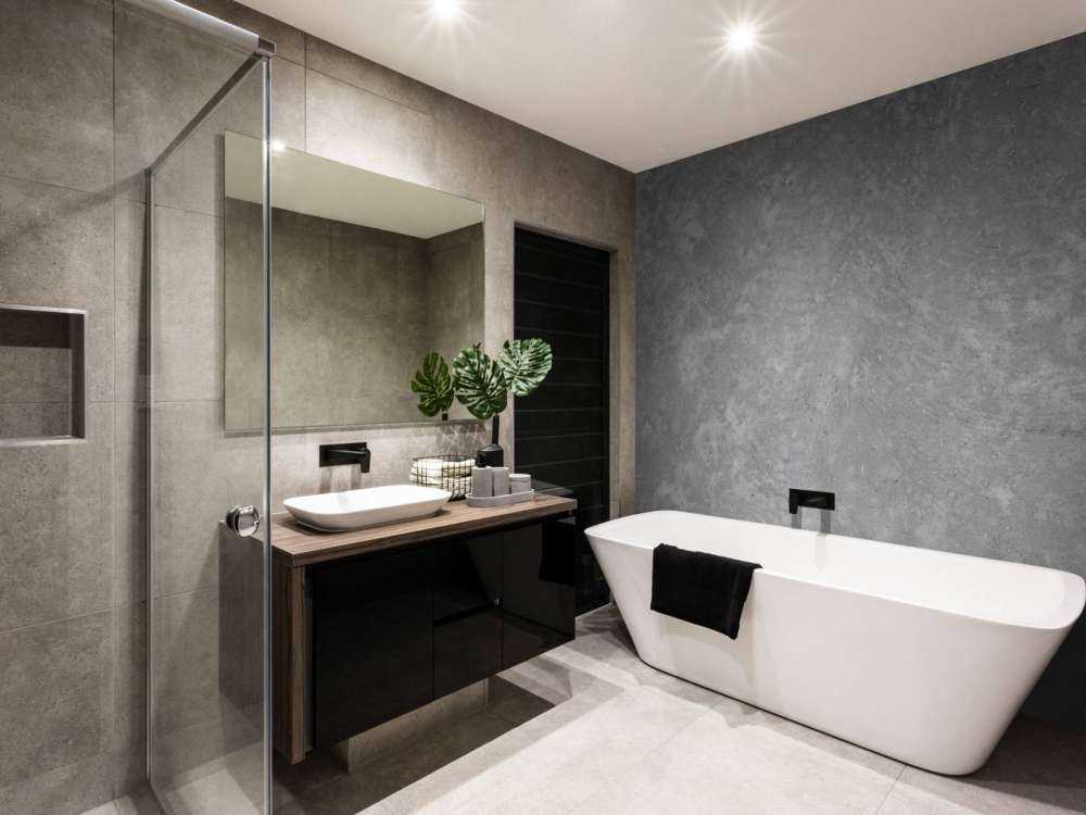 Dunkel gebürsteter Beton