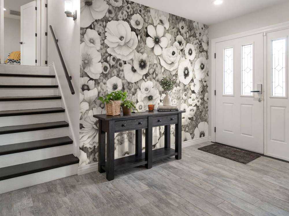 Mohnmärchen Monochrom Dunkelgrün