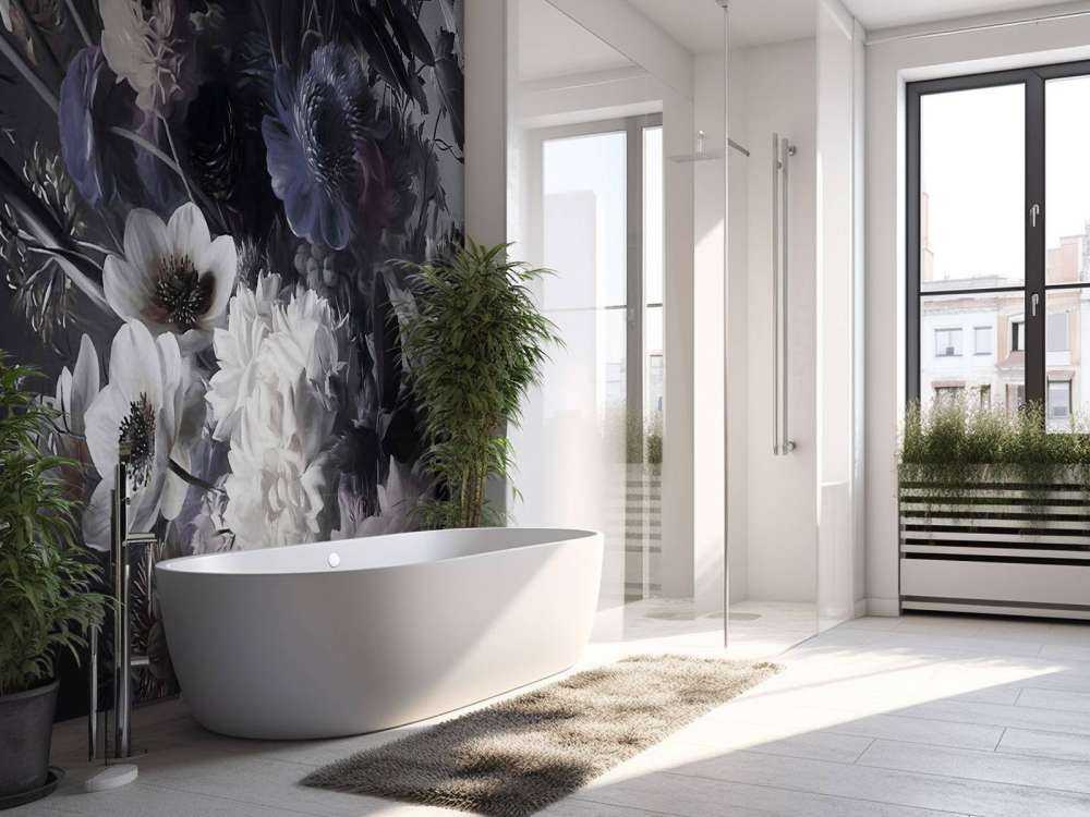 Großer Strauß mit Anemonen Blau