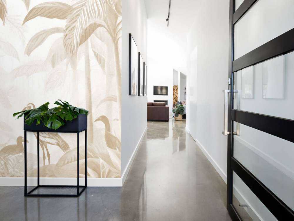 Verborgener Dschungel mit Ibis, taupe