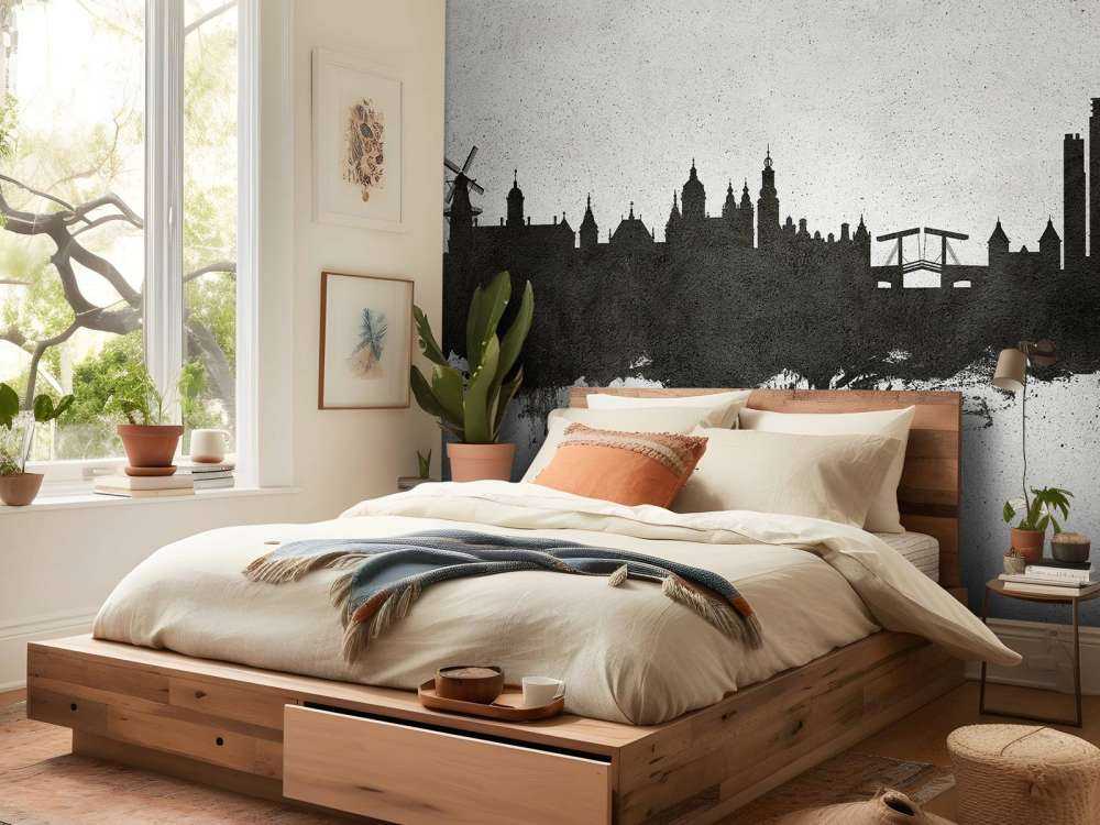 Aquarell-Skyline, Amsterdam