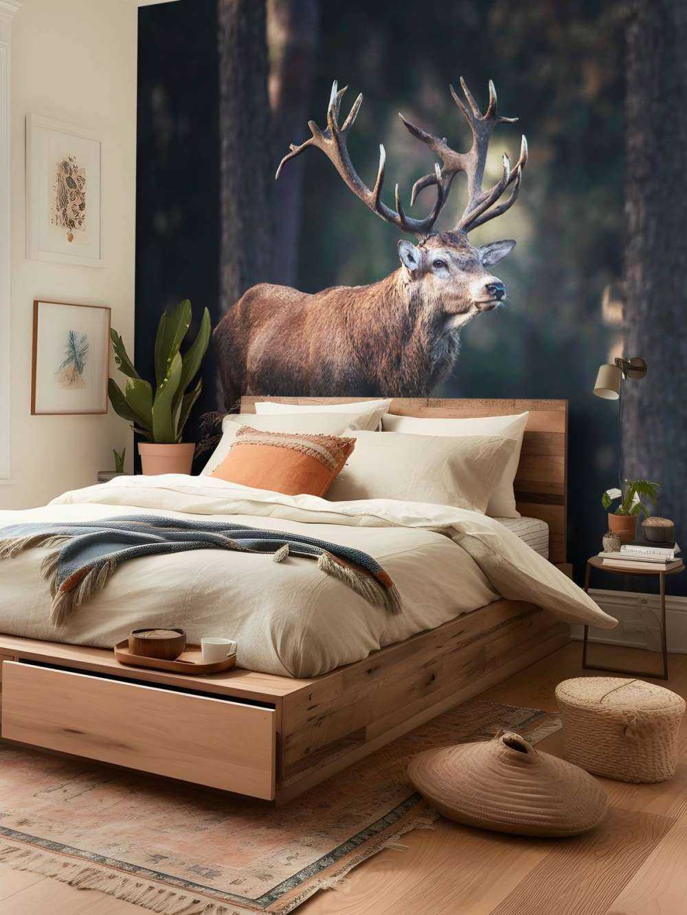 Hirsche auf einem Hügel