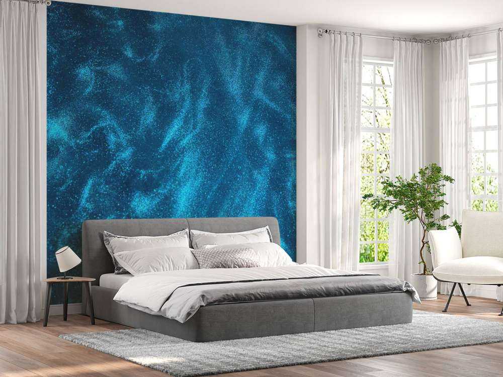 Blauer Glitzerstrahl