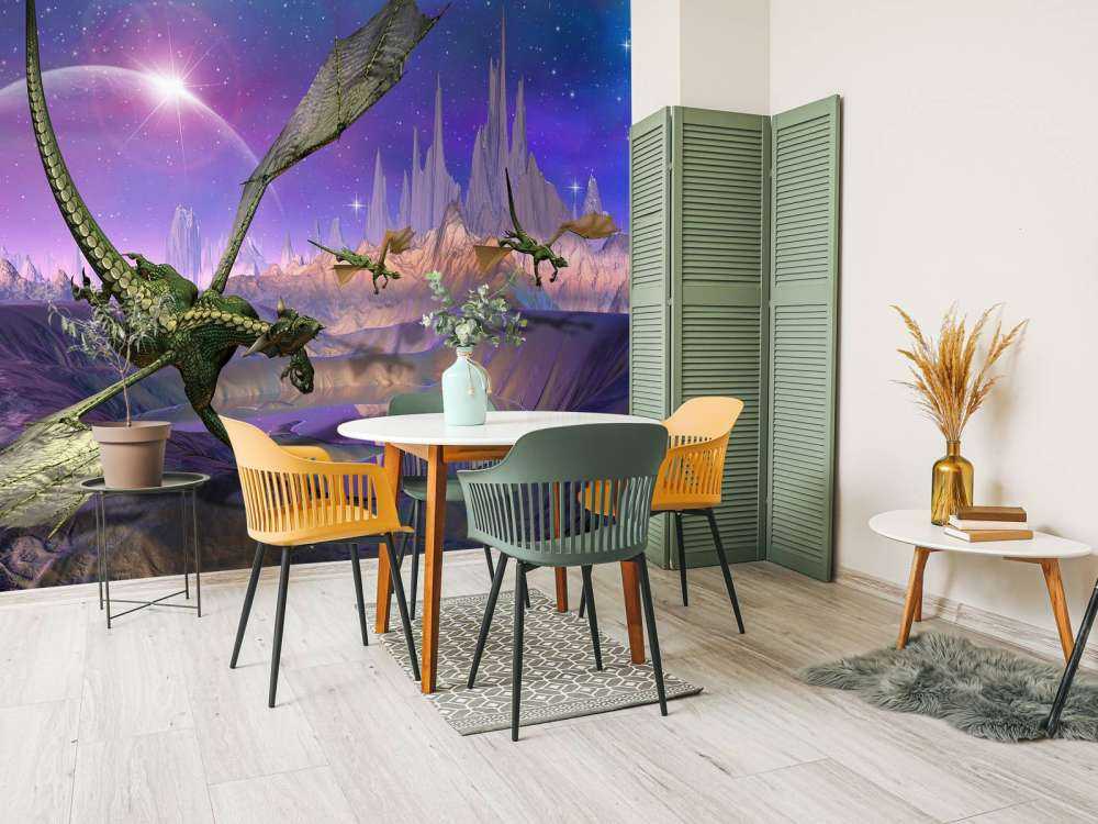 Drachen in einer Fantasielandschaft