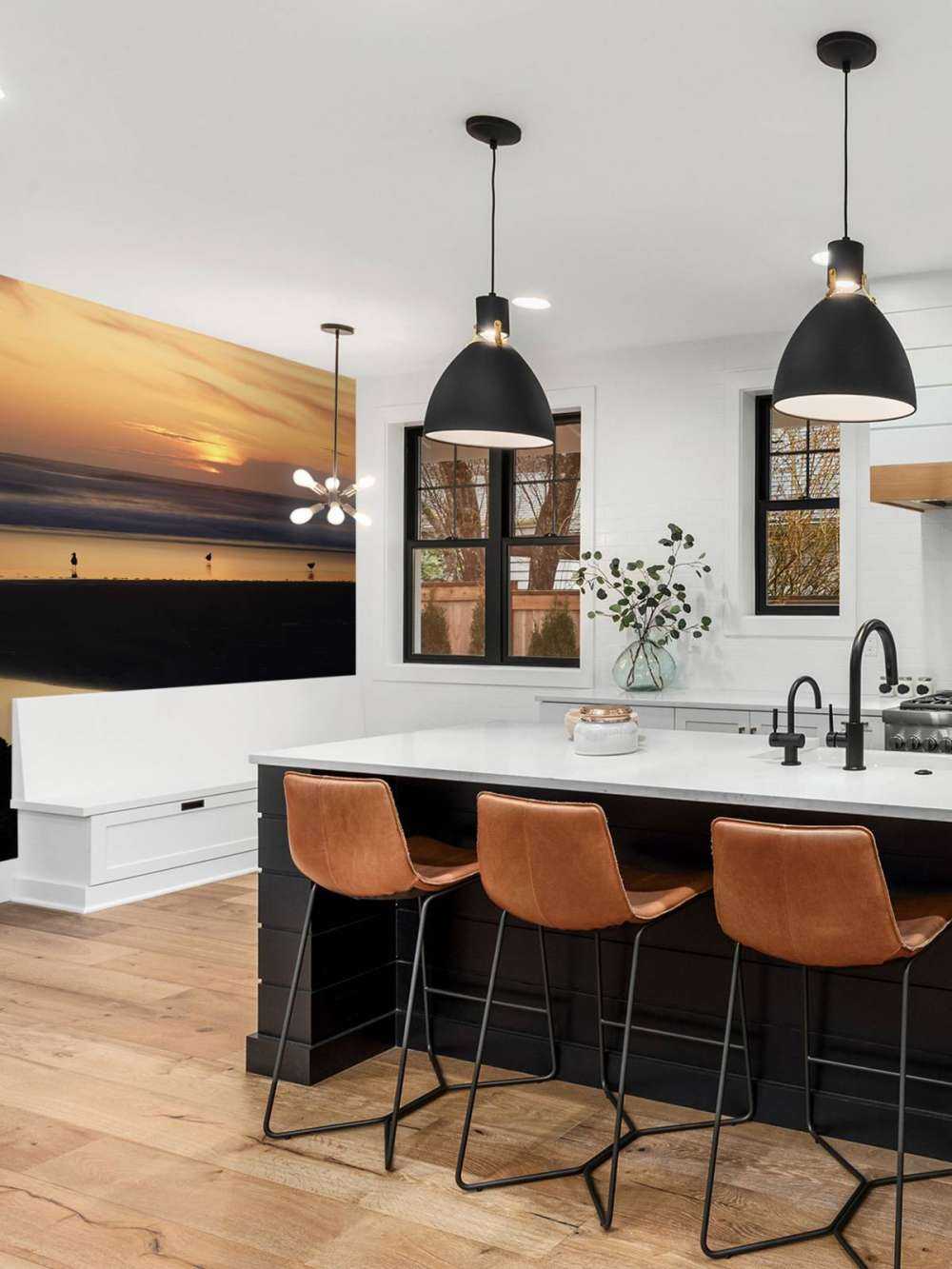 Vögel bei Sonnenuntergang