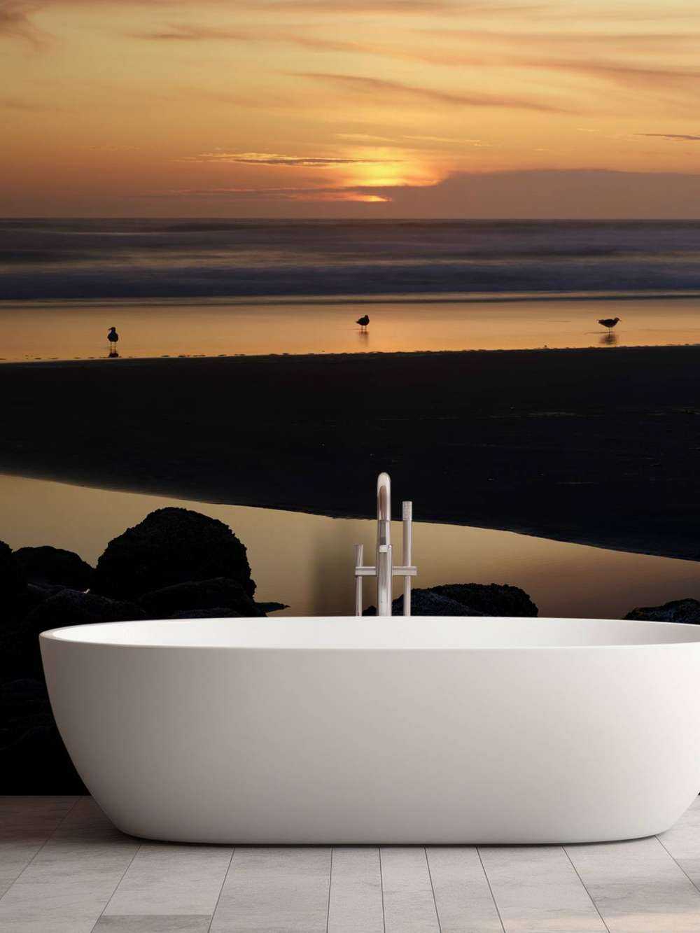 Vögel bei Sonnenuntergang