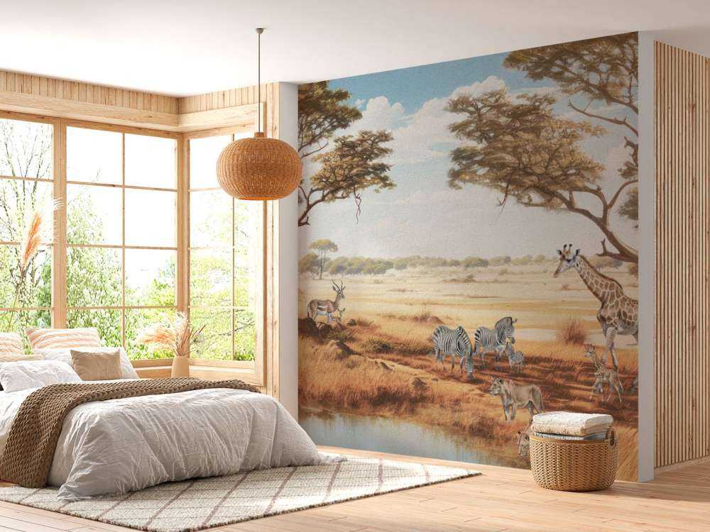 Safari-Landschaft in Farbe