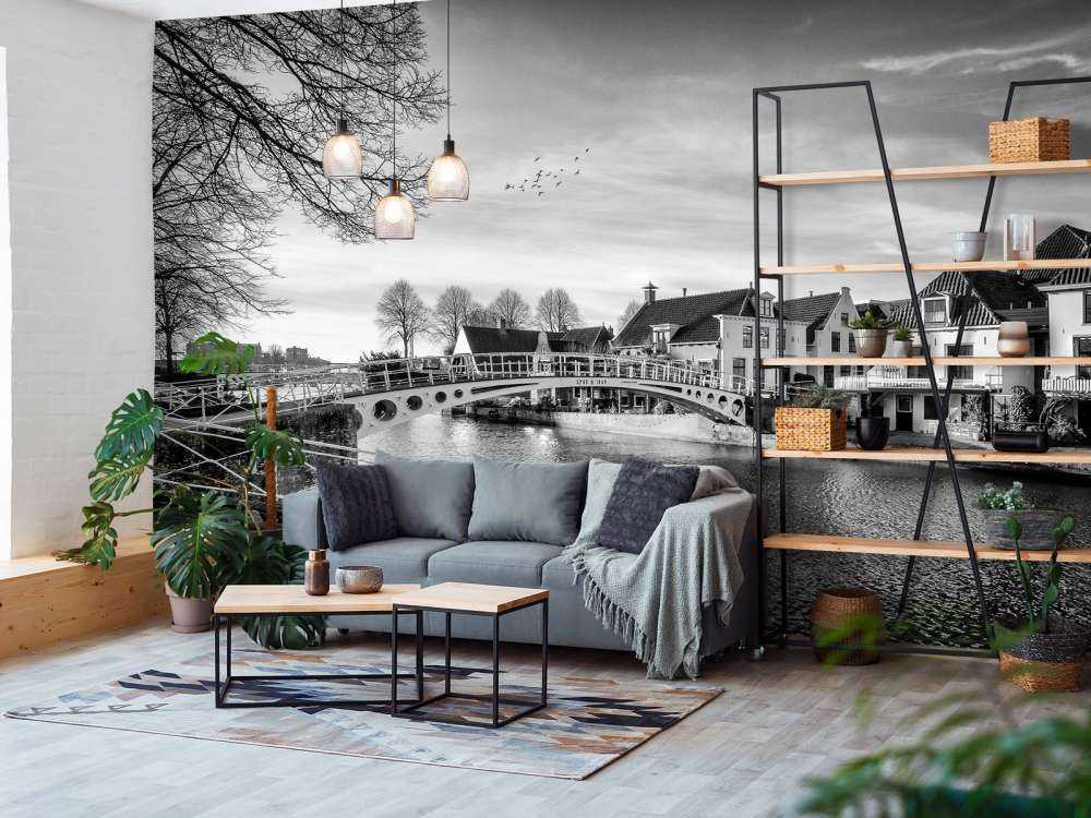 Festungsstadt Dokkum Brücke über Klein Diep Friesland 