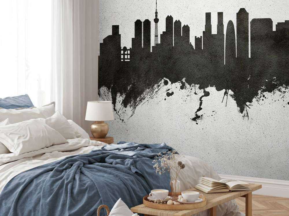 Aquarell-Skyline, Tokio