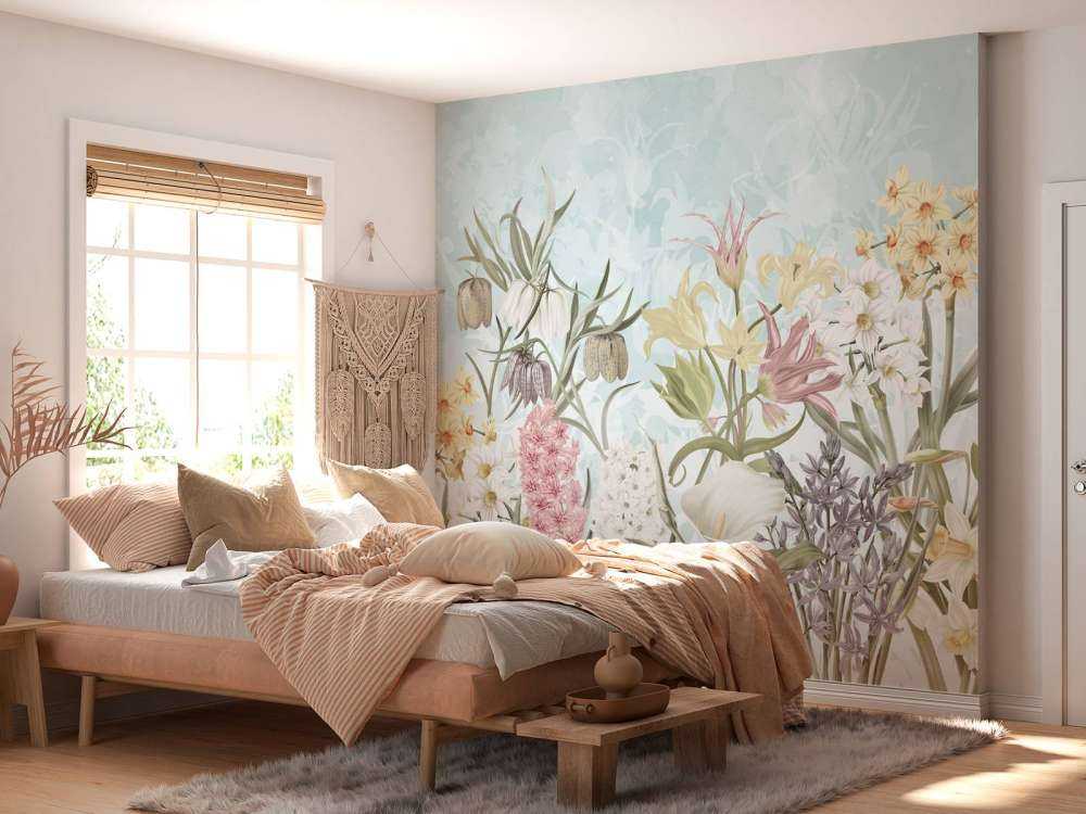 Frühjahrsblumen - Nebeliges Aqua