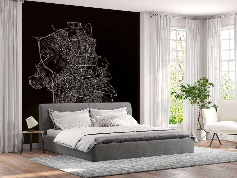 Karte von Eindhoven, schwarz