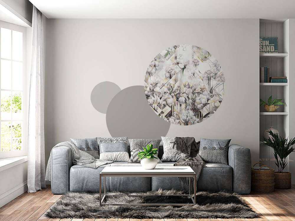Riesige Aquarell-Iris Beige