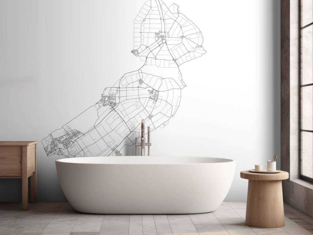 Karte von Flevoland, weiß