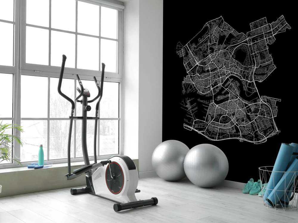 Karte von Rotterdam, schwarz