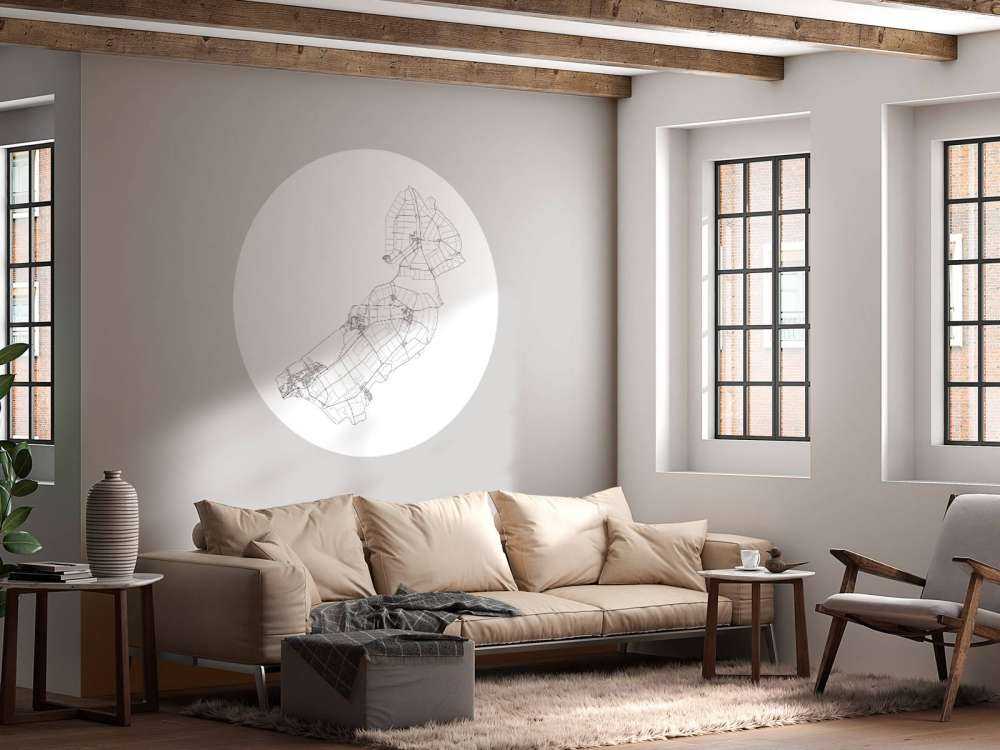 Karte von Flevoland, weiß