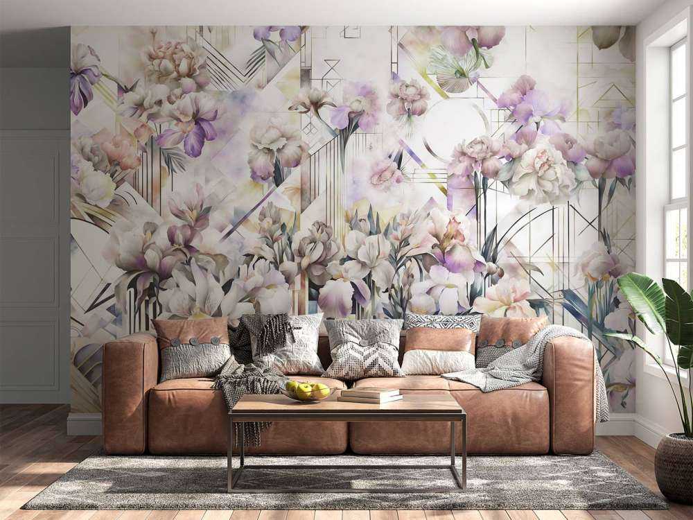 Riesige Aquarell-Iris Violett