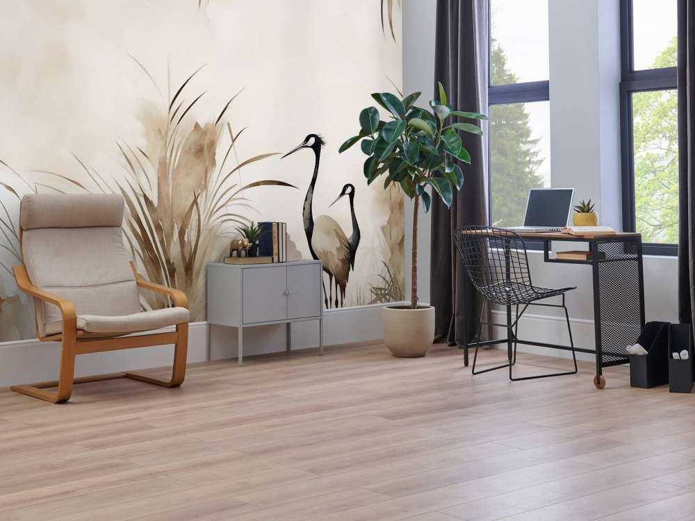 Kräne im Feld Taupe