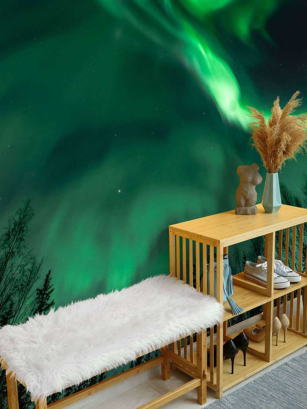 Nordlichter in Spiralform