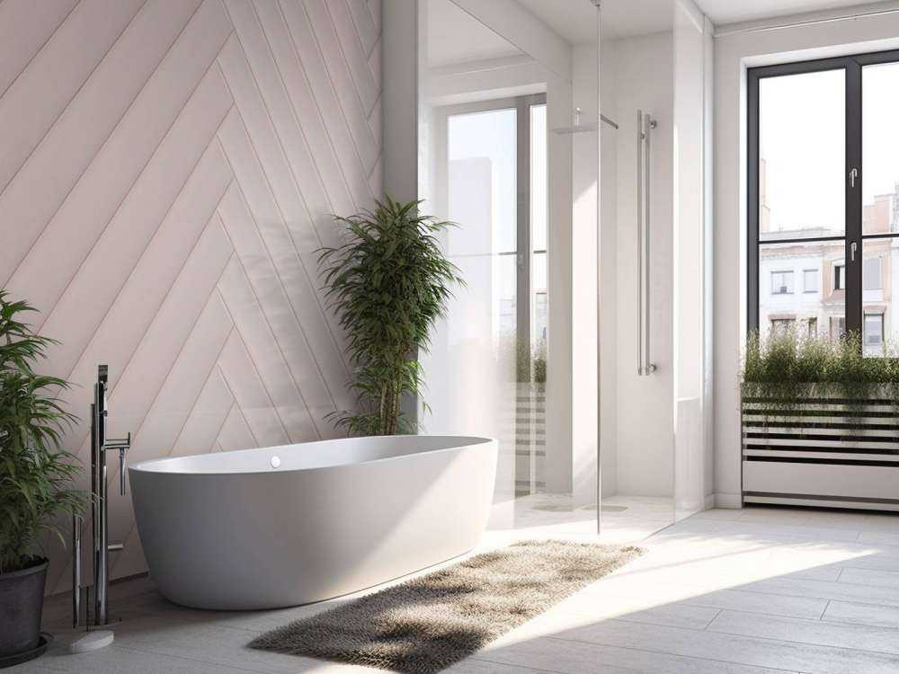 Rosa Fischgrätenmuster