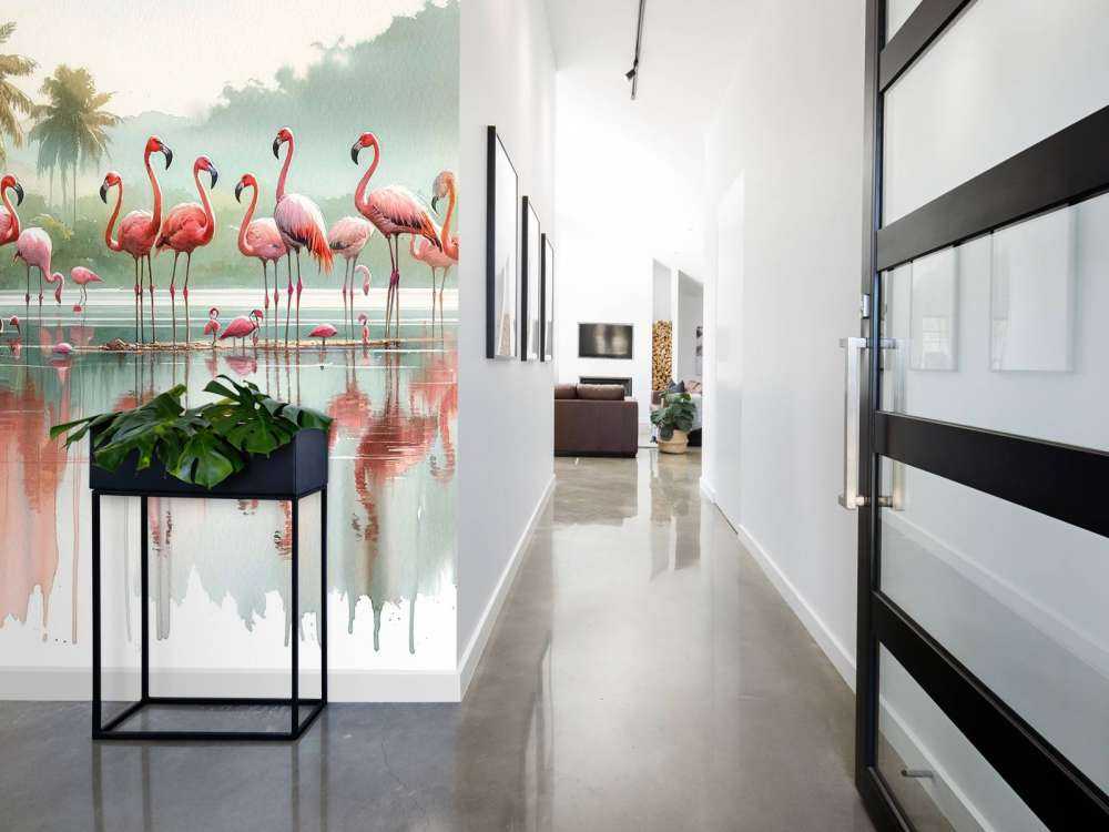 Morgendliche Reflexionen der Flamingos