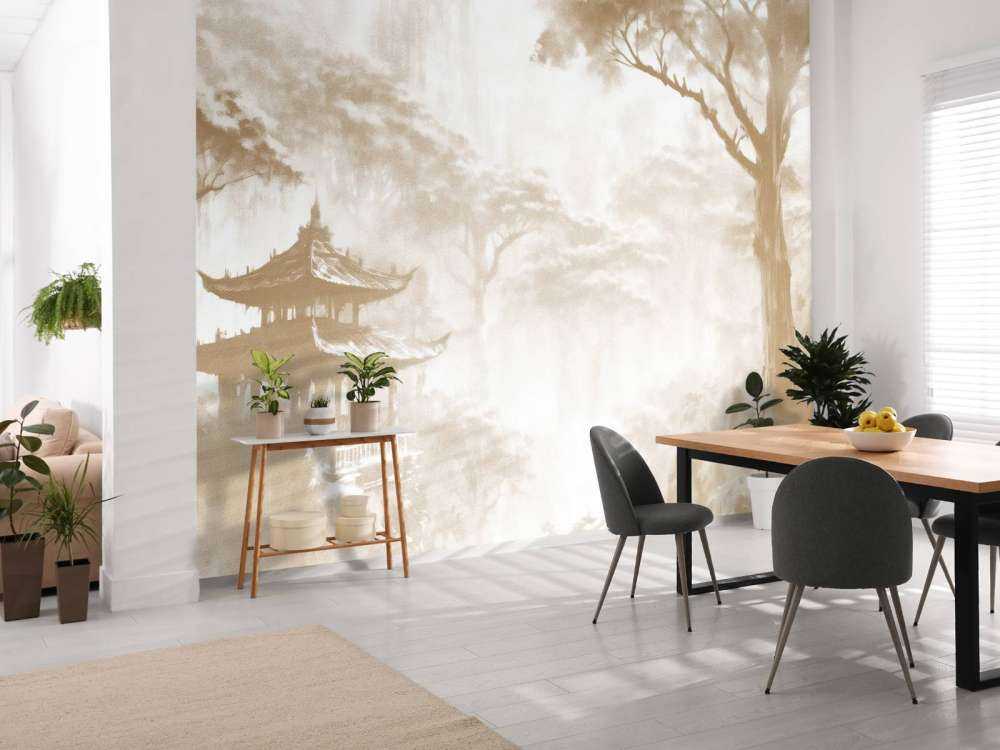 Nebeliges Orientalisches Pavillon, taupe