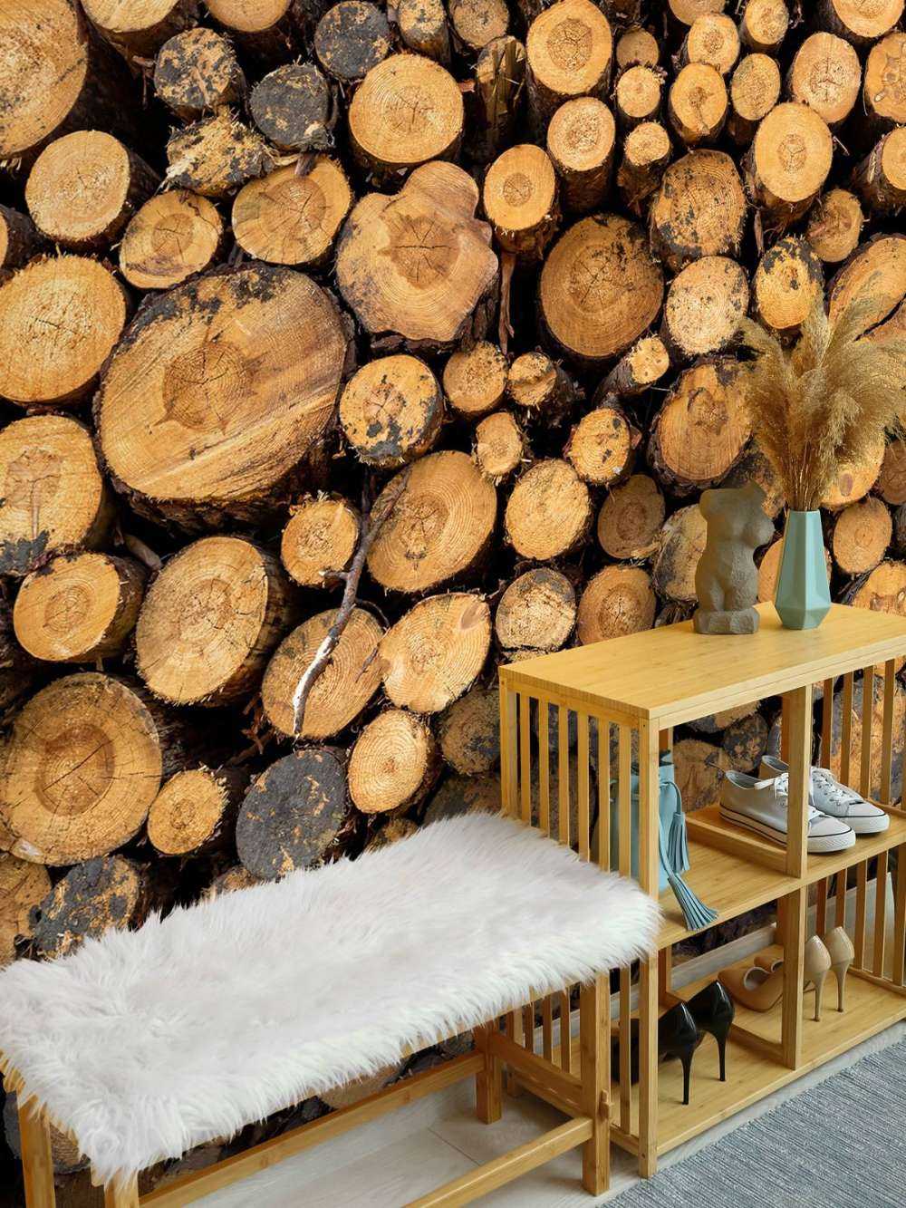 Stapel von Baumstämmen