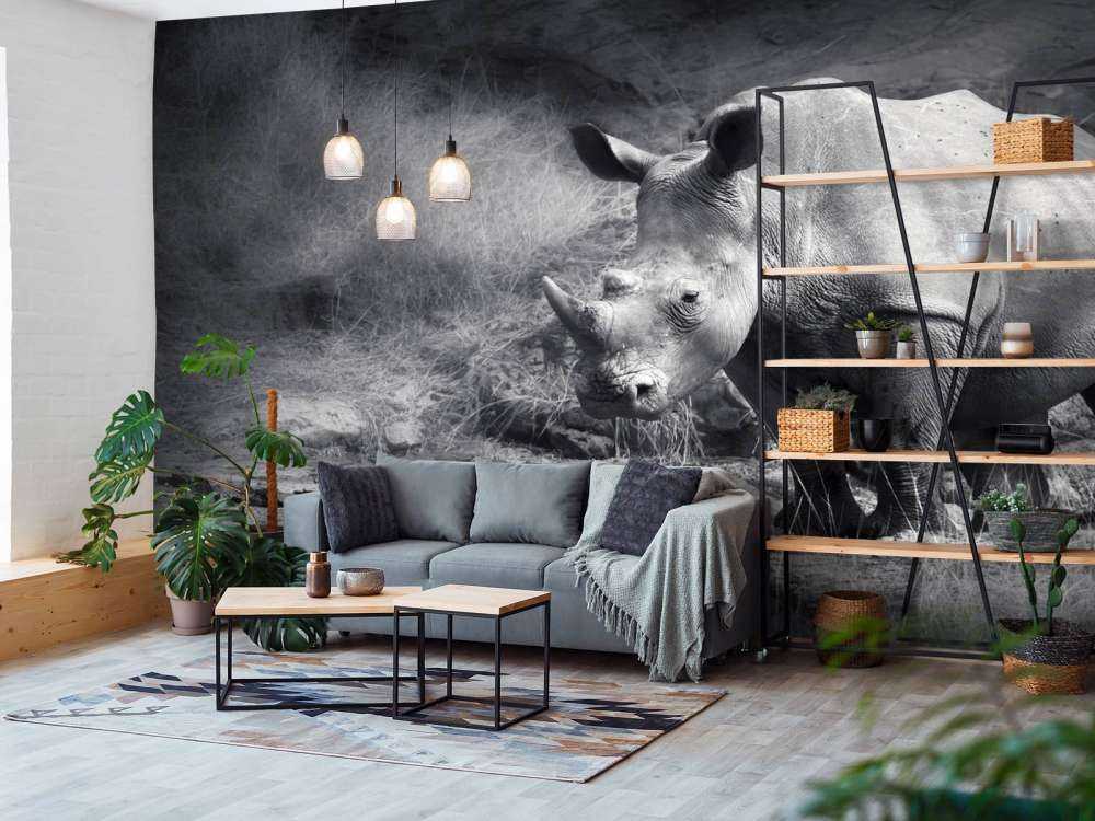 Tapete mit einem Nashorn