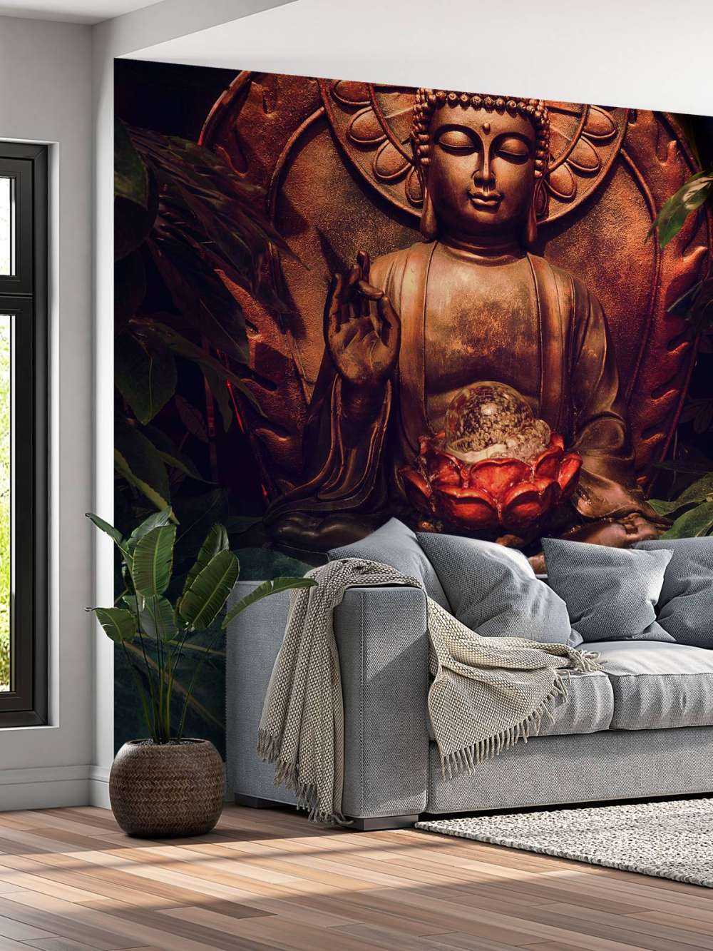 Buddha mit Blättern