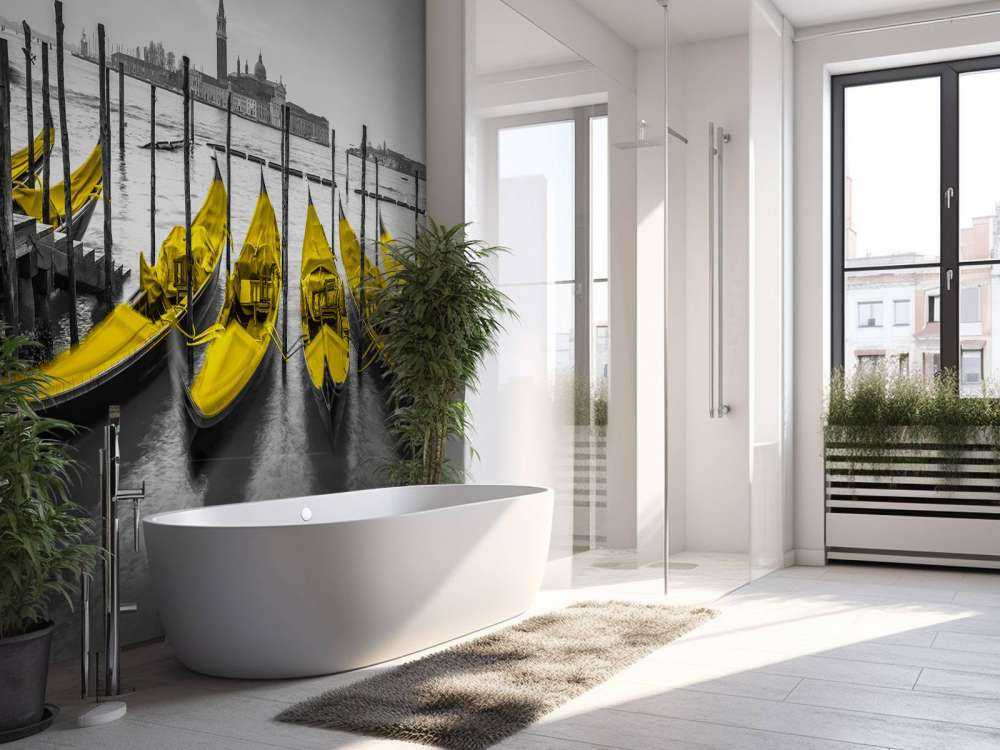 Gondeln entlang des Kanals