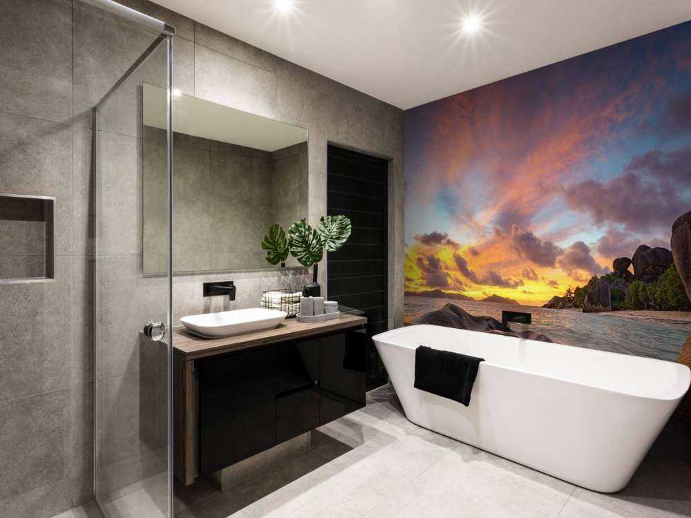 Sonnenuntergang am tropischen Strand