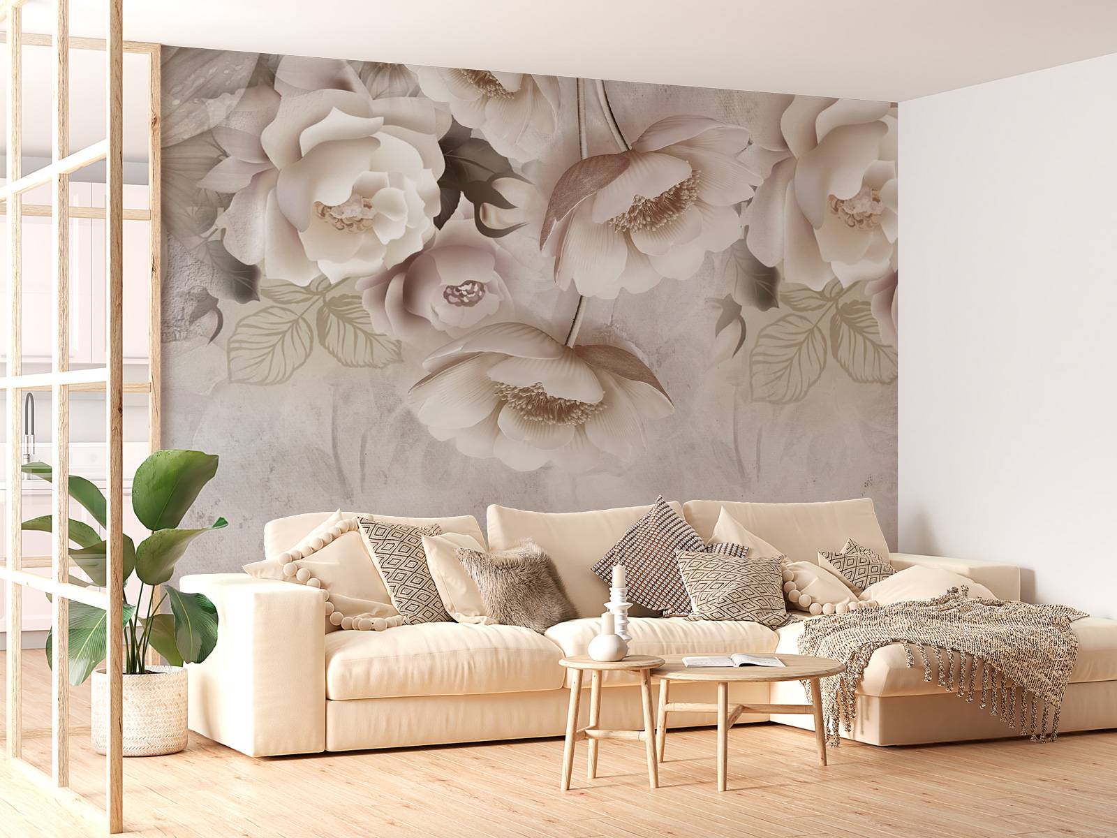 Beige Blumen