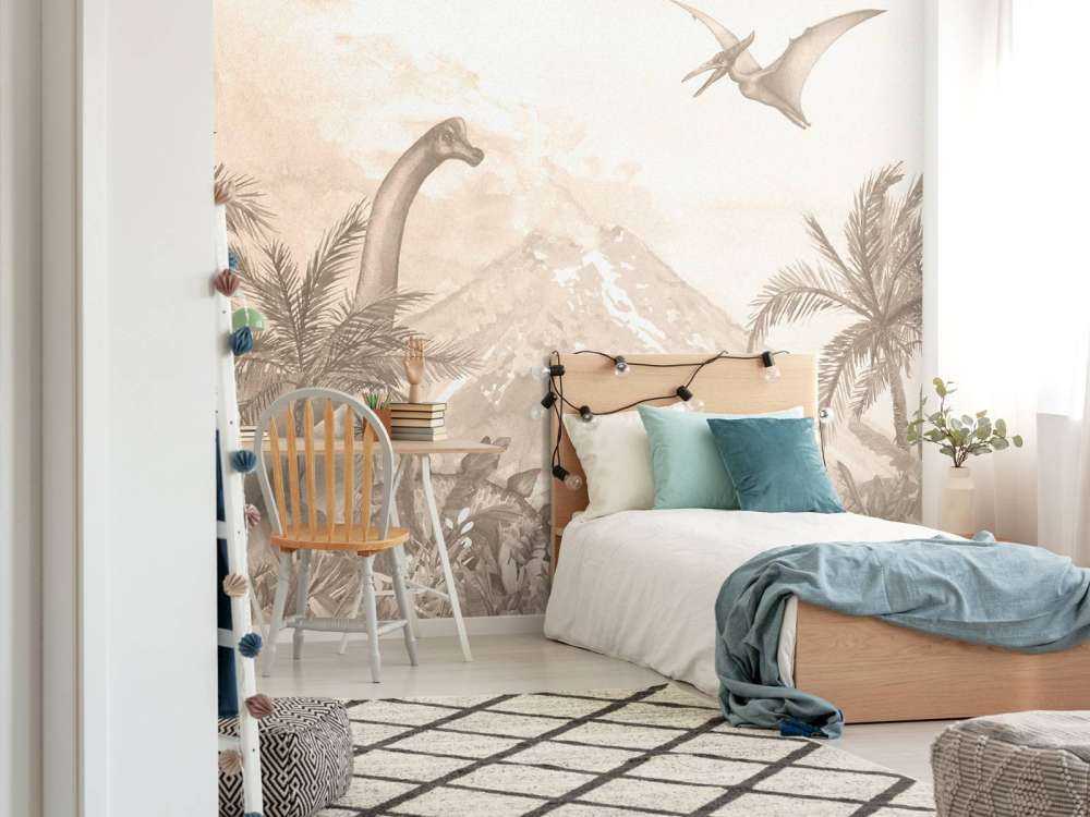 Verschiedene Dinosaurier in Taupe