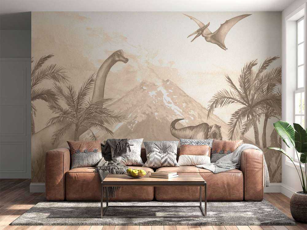 Verschiedene Dinosaurier in Taupe