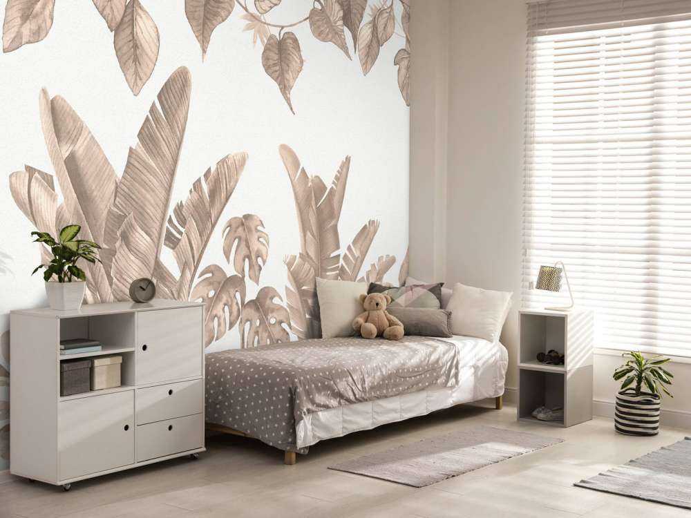 Dschungelblätter in Taupe