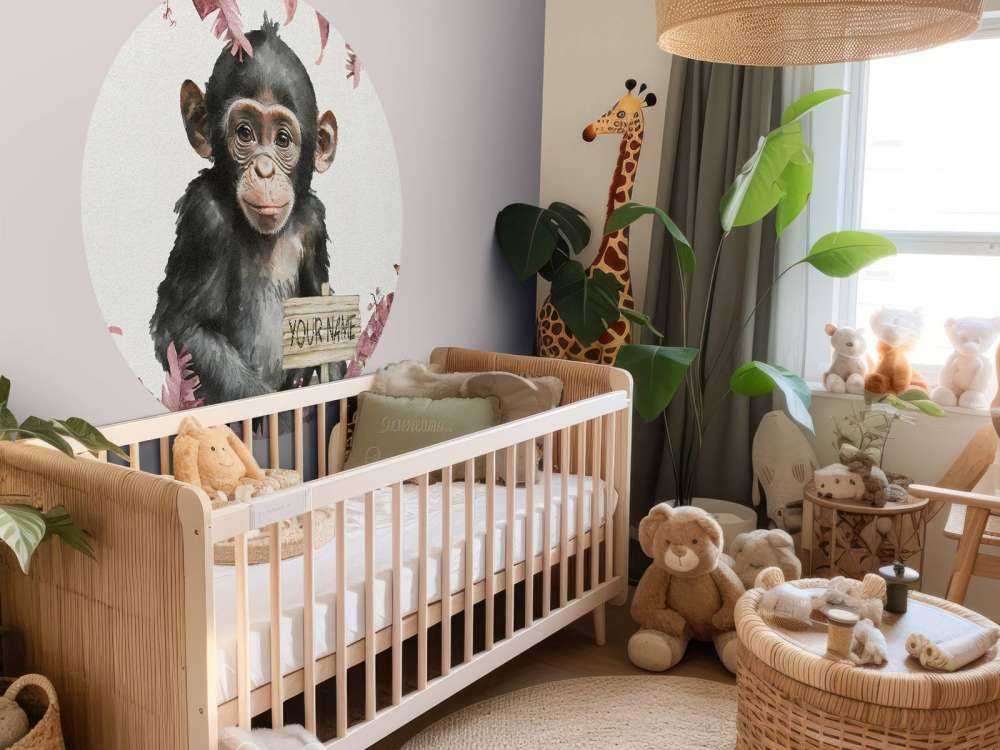 Baby-Schimpanse im Dschungel rosa