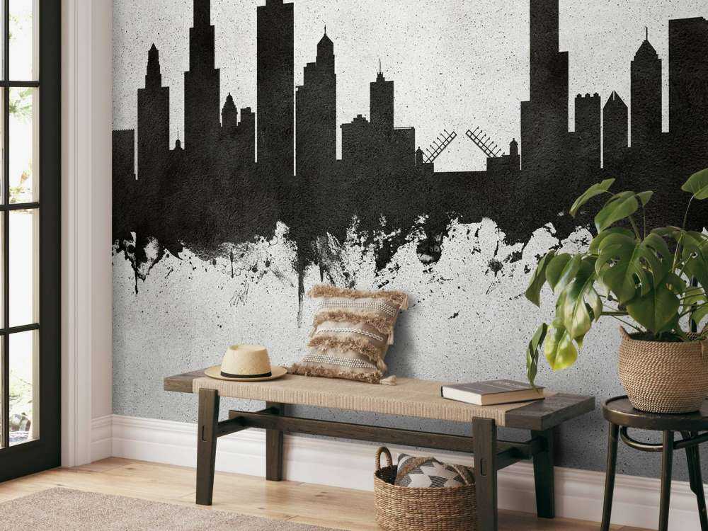 Aquarell-Skyline, Chicago