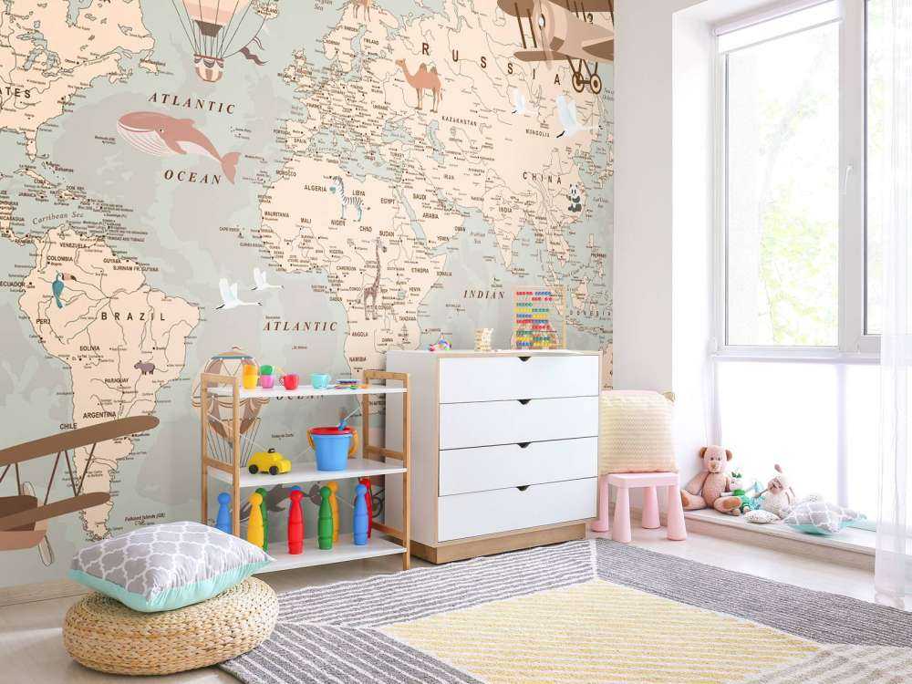 Beige Weltkarte