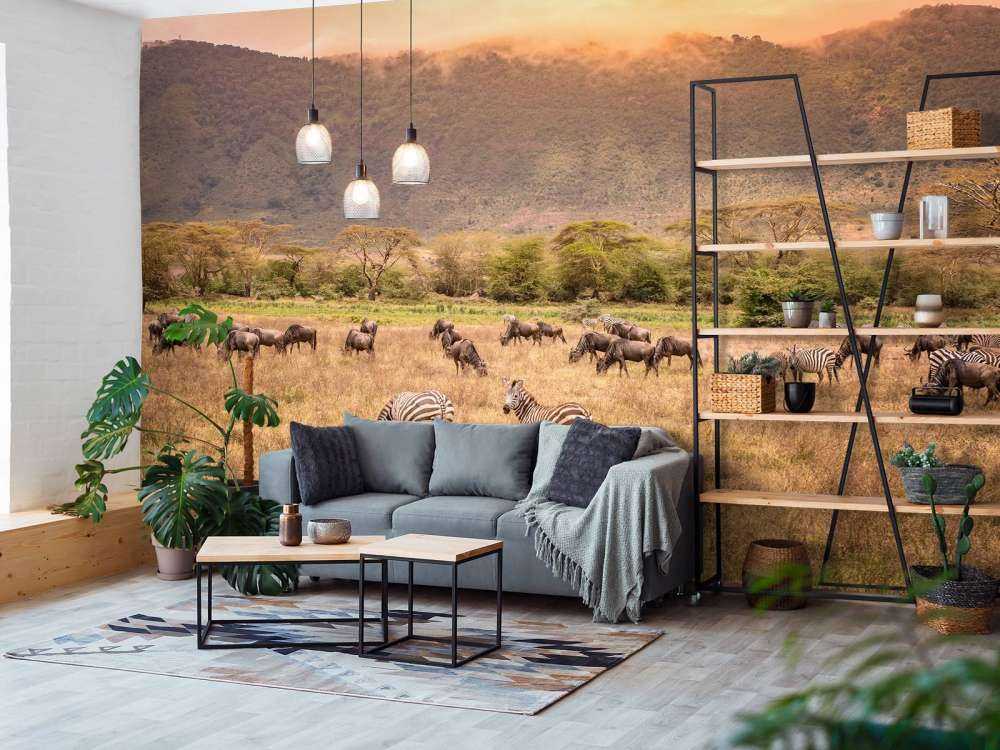 Savannenlandschaft mit Zebras