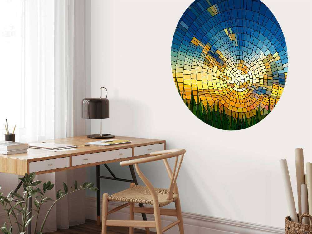 Sonnenuntergang über einer Wiese