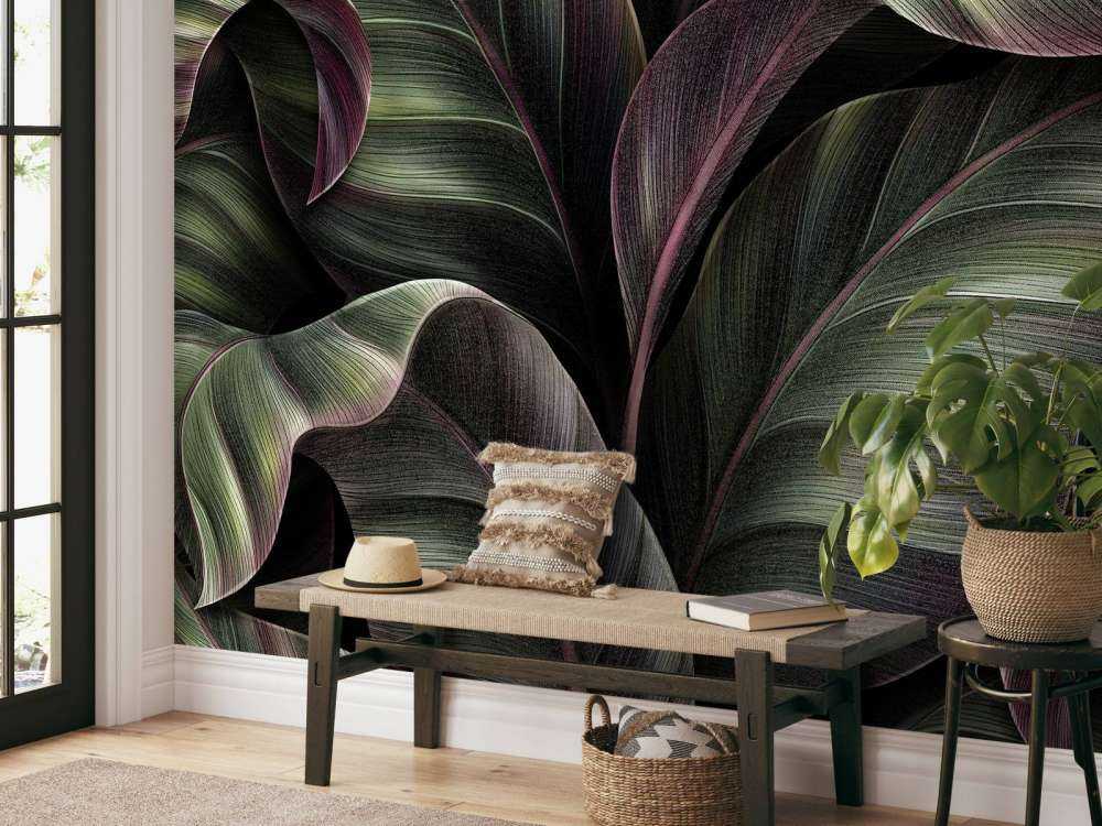 Blätter mit dunklem Hintergrund