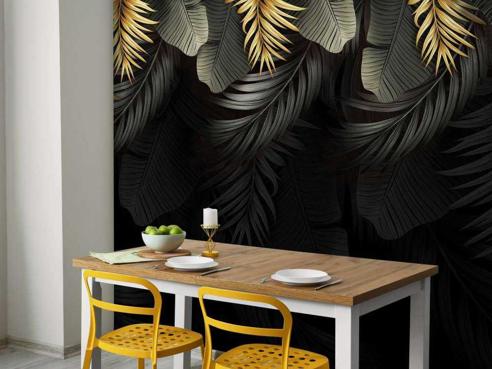 Blätter auf dunklem Hintergrund