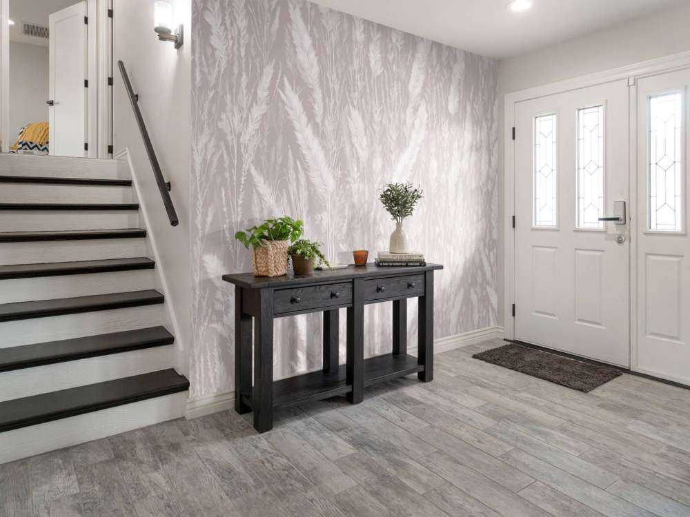 Wand von Feldgräsern - taupe