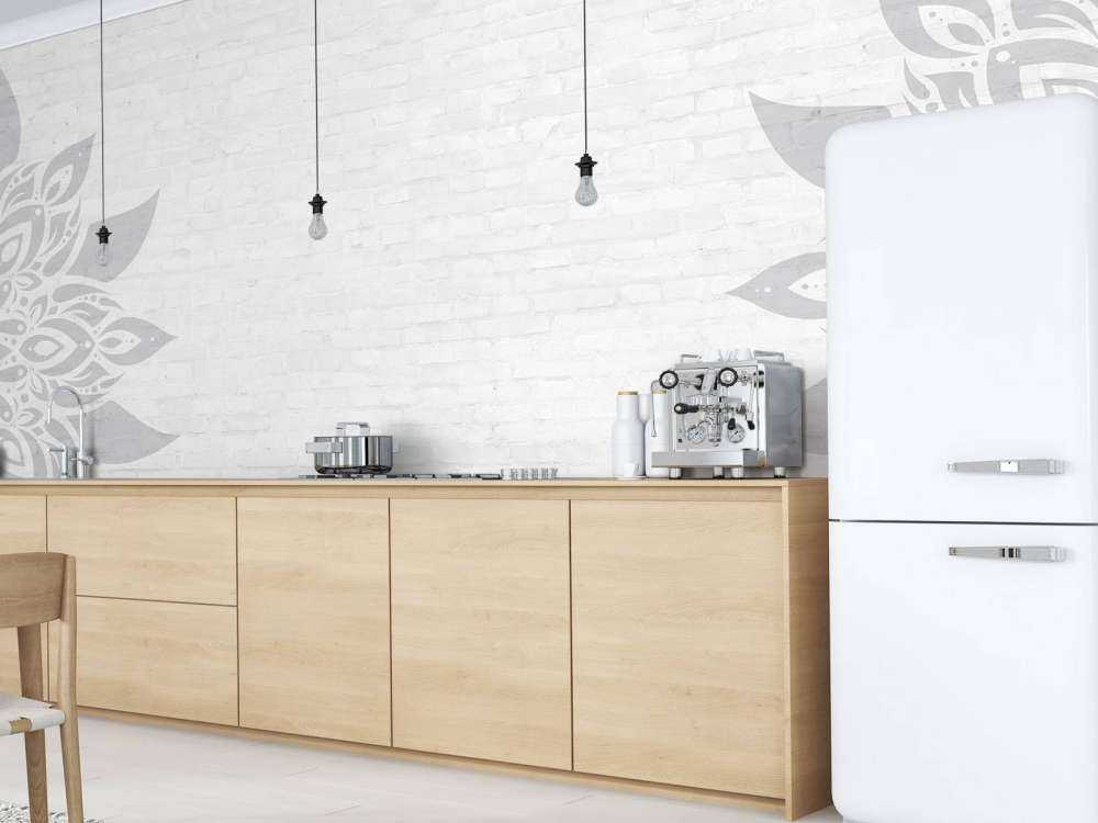 Grau Weiß Mandala Blüte