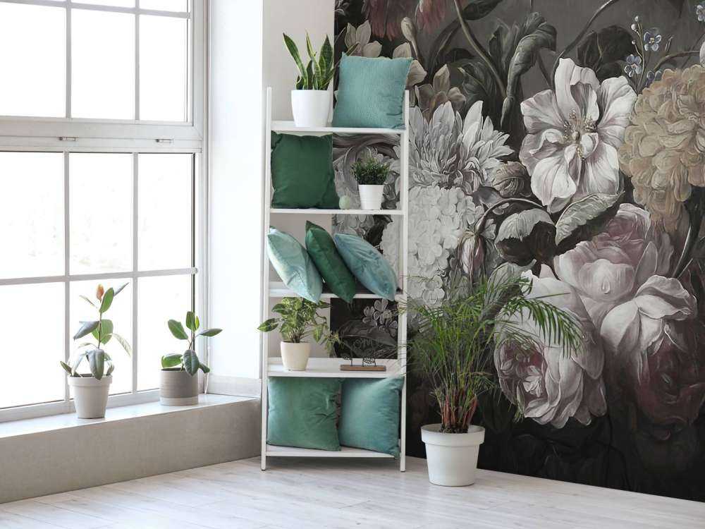 Strauß mit Mohn und Krokussen