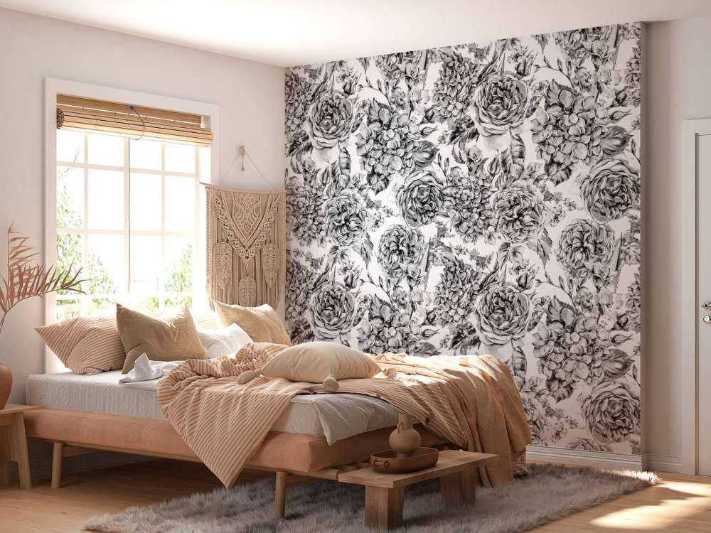 Schwarz-Weißer Blumengarten