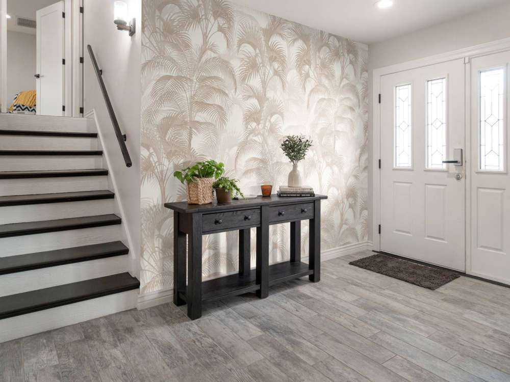 Tropische Palmen im Vintage-Stil - beige